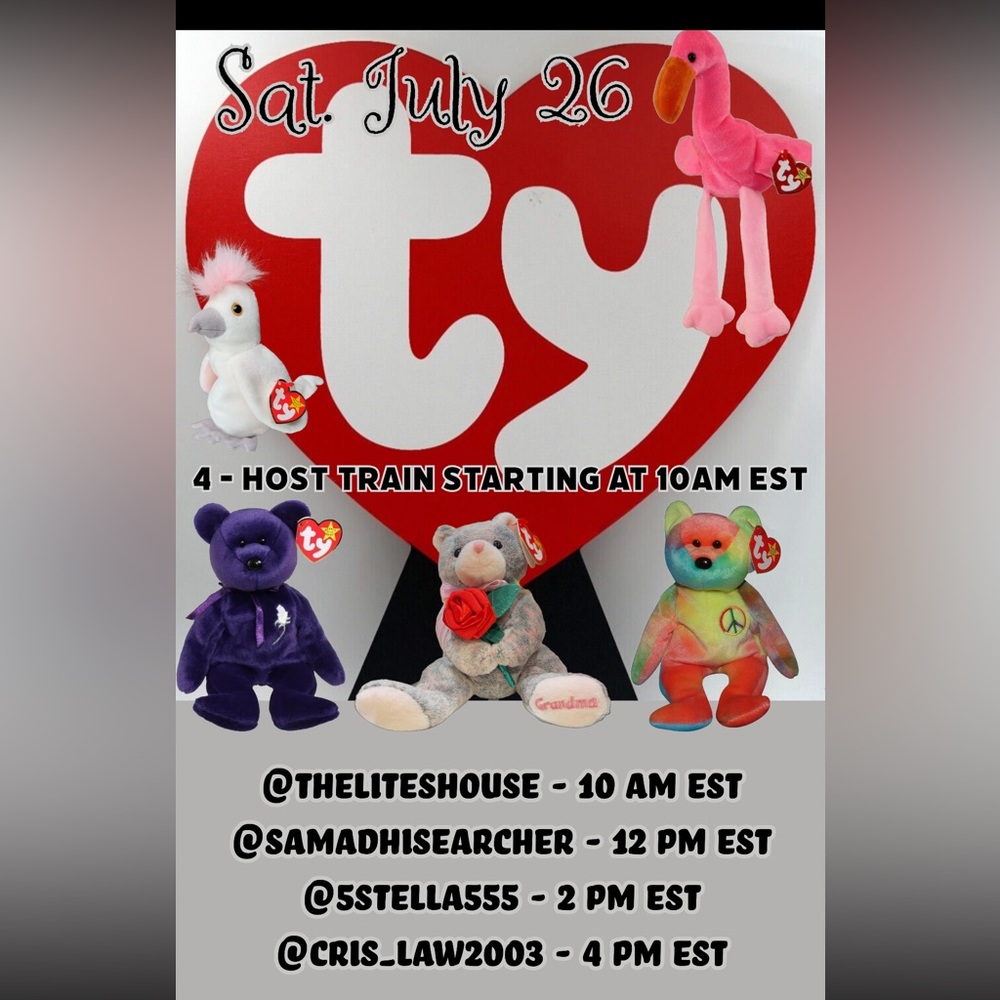 Ty BEANIE BABY BONANZA SHARE TRAIN 🚂 7/26!